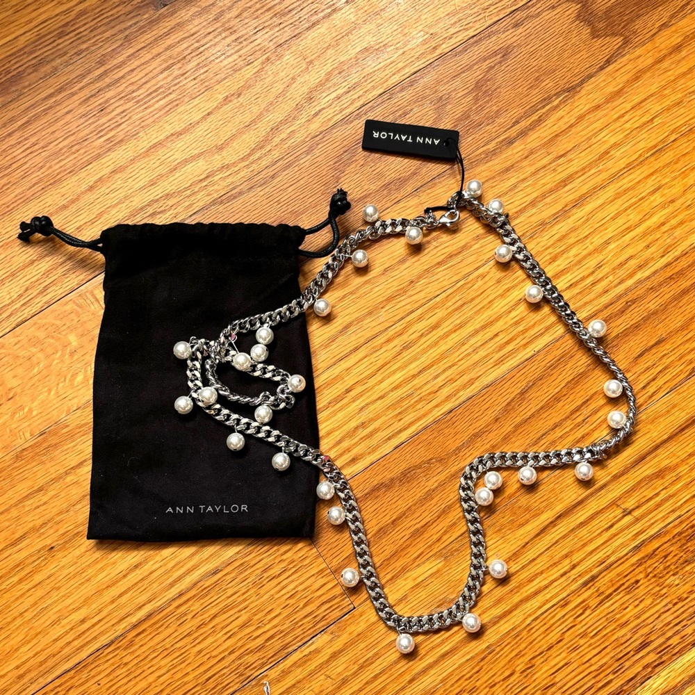 Ann Taylor NWT Pearl Chain Necklace